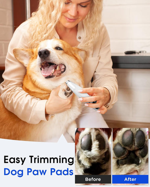 Upgraded Dog Paw Trimmer with LED Light, 9 mm Mini Blade (Approximately 1/3 in), Smart Display, Type-C Rechargeable Pet Clippers for Small Dogs Ca...
