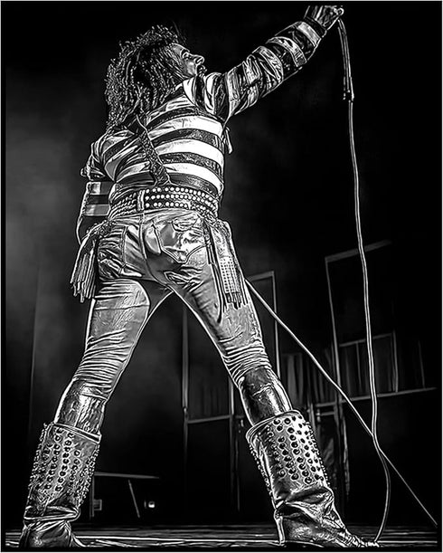 Posterizer 1 pcs-retro rock and roll muscian-black and white photo 1-Photography Art-Retro Art-Decorations for Bedroom, Office, Living Room - unfr...