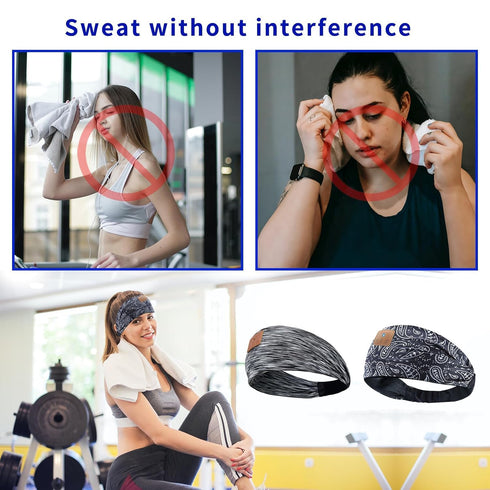 4 in1 Sleeping Bluetooth Headphones, Sport Headband and Sleep Mask with Ultra-Thin Speakers for Side Sleepers- Sports Headband, and Bluetooth Head...