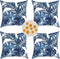 Pack of 4 Outdoor Decorative Throw Pillow Covers Waterproof Pillow Covers Tropical Leaf Farmhouse Cushion Cases 18x18 Outside Pillows for Patio Fu...