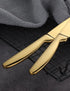 Steak Knife Set, 4-Piece Serrated Steak Cutlery Steak Knife, Gold Stainless Steel Steak Cutlery Knife for Home, Restaurant, Hotel, 22cm...