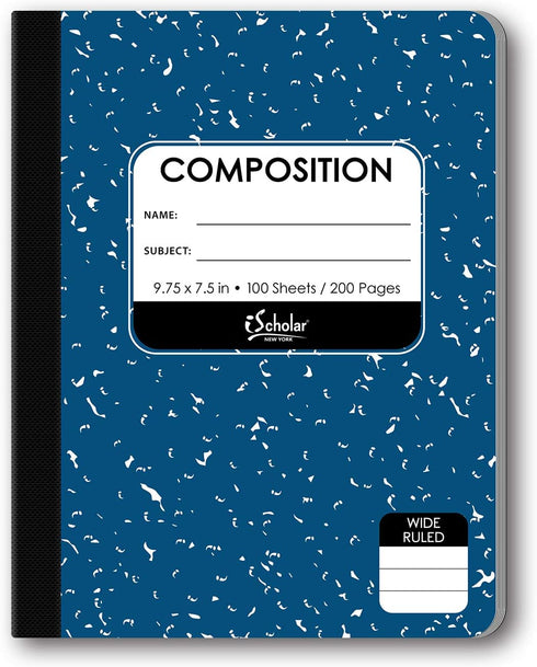 iScholar Composition Book, Wide Ruled, 9.75 x 7.5 - Inches, 100 Sheets, Cover Color May Vary (18100)...