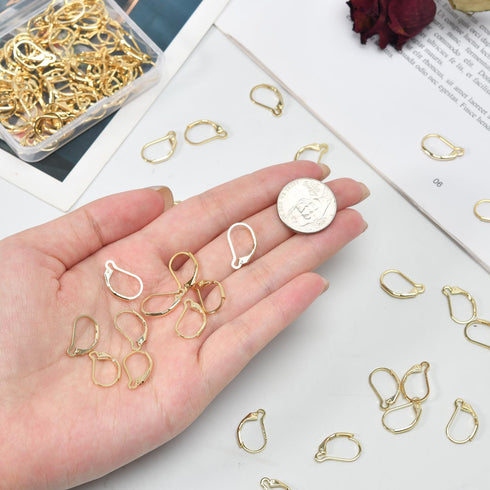 100Pcs 14K Gold Filled Leverback Earwires French Earring Hooks,Hypoallergenic Dangle Ear Wire Findings for DIY Jewelry Making Supplies (Gold-Frenc...