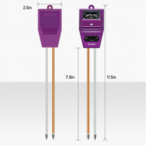 Soil pH Meter, MS05 3-in-1 Soil Moisture/Light/pH Tester Gardening Tool Kits for Plant Care, Great for Garden, Lawn, Farm, Indoor & Outdoor Use (P...
