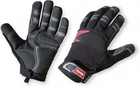 WARN 88895 Hand Protection: Synthetic Leather Winch Gloves with Kevlar Reinforcement, X-Large, Black, 1 Pair...