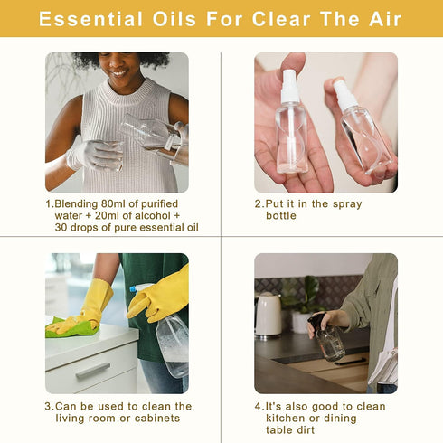 Essential Oil Sets with Lemon,Chamomile,Tea Tree,Lemongrass,Orange,Vetiver Essential Oil for Diffuser,Cleaning,Home,Bedroom,Perfumes,Humidifier,Ca...