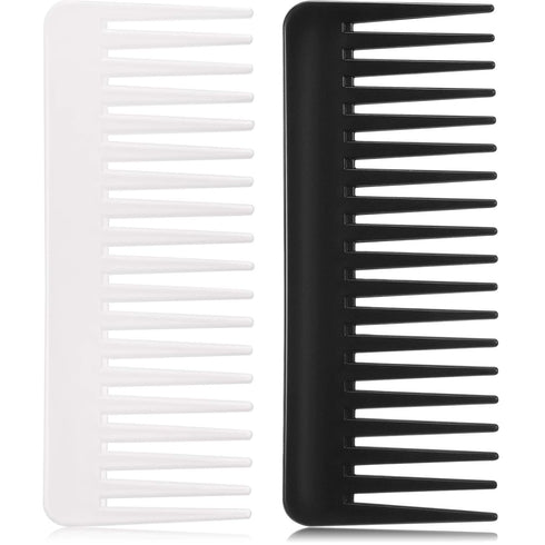 Large Hair Detangling Comb Wide Tooth Comb for Curly Hair Wet Dry Hair, No Handle Detangler Comb Styling Shampoo Comb (Black, White)...