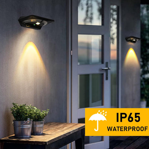 Solar Motion Sensor Outdoor Wall Light, Solar Sconce Lights Waterproof 3 Modes, Battery Solar Security Lighting LED for Porch Garden Patio Yard, 3...