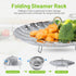 Vegetable Steamer Basket, Premium Stainless Steel Veggie Steamer Basket - Folding Expandable Steamers to Fits Various Size Pot (Extra Large (6.5" ...
