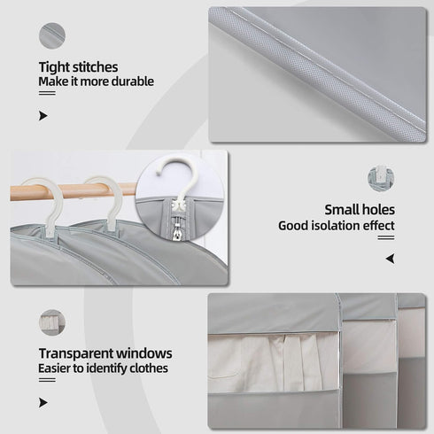 Garment Bags for Travel, 50'' Garment Bags for Hanging Clothes, Suit bag (Set of 2, 23.3'' X 50'')...