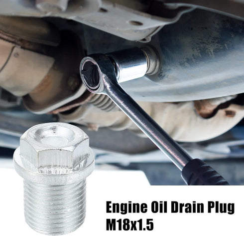 X AUTOHAUX 2 Pcs M18x1.5 Steel Engine Oil Drain Plug Screw with Seal Ring for Volvo XC60 XC90 S90 S70 C70 for Ford Focus Silver Tone...