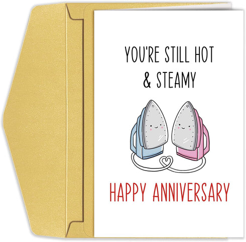 Happy 6th Anniversary Card, Iron Anniversary Card for Husband Wife, 6 Years Anniversary Card Gift for Him Her, Sixth Wedding Anniversary Card...
