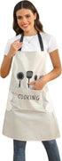 Kitchen Apron with Hand Wipe, Aprons for Women with pockets,Waterproof for Cooking Baking Painting...
