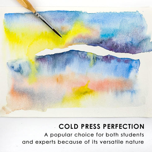 Grabie Watercolor Paper Pad, 100% Cotton Pulp, 15 Sheets, B5 (10.1 x 7.4"), 140lb (300gsm), Glue Bound, Acid-Free Cold Pressed Watercolor Paper, A...