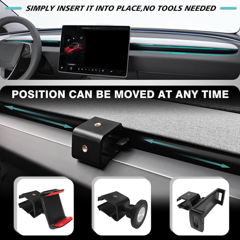 BestEvMod Dashboard Car 1/4 Screw Mount Phone Holder Tablet Mag Safe Compatible with 2024 Refreshed Tesla Model 3 Highland fits for All Phones & A...
