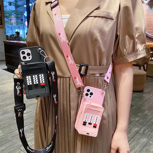 Crossbody Wallet Case for iPhone 15 Pro Max Case with Card Holder Cute iPhone Case with Strap Adjustable Silicone Phone Case Shockproof Protective...