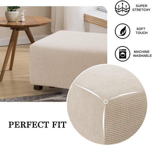 Flamingo P Ottoman Cover Folding Storage Stool Furniture Protector Soft Rectangle Slipcover with Elastic Bottom Ottoman Cover Extra Large (Large, ...