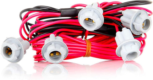 T10 W5W 194 LED Bulbs Sockets Pre-wired Connector Wiring Wire Harness for Cab Marker Lights (Pack of 5)...