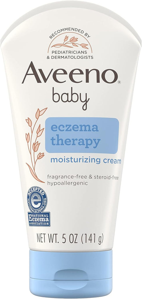 Aveeno Baby Eczema Therapy Moisturizing Cream, Natural Colloidal Oatmeal & Vitamin B5, Baby Cream for Dry, Itchy, Irritated Skin Due to Eczema, Pa...