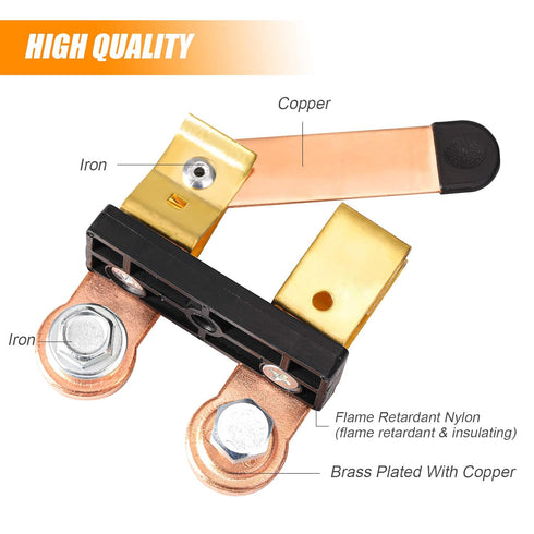 CZC AUTO Side Post Battery Disconnect Switch Solid Brass Knife Blade Master Switch 12V-24V Knife Power Cutoff Isolator for Car Marine Boat RV ATV,...