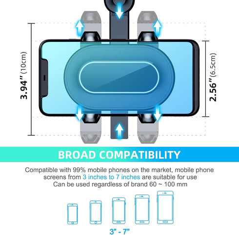 Phone Mount for Car, 360° Rotatable and Retractable Car Phone Holder Mount Free Adjustment Rear View Mirror Phone Holder for Car Universal Rearvie...