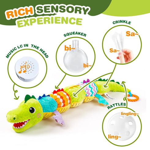 Koty Baby toys 0-6 months, Infant Baby Musical Stuffed Animal Toys, Soft Sensory Toys with Crinkle and Rattles, Tummy Time Toys for Newborn Boys G...