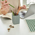 KIBAGA Aesthetic Pen Holder for Desk - Modern Concrete Pencil Holder - Cute and Functional Desk Organizer for Office Supplies - Stylish Office Dec...