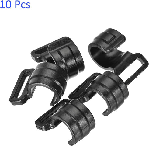 10 Pack C-Clips Clamps for Tent Pole - Plastic Clips Tent Hook Awning Clamps Fasteners, Apply to Camping Hiking (19mm, Black)...