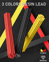 Four Candies 3PCS 1.3mm Mechanical Pencil Set with Case, Metal Heavy Duty Carpenter Pencils with 48 Refill(Red,Black,Yellow) 3Eraser, 12Eraser Ref...