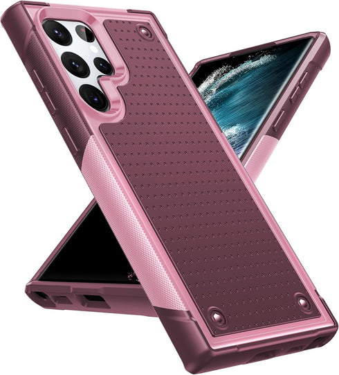LeYi for Samsung-Galaxy-S22-Ultra-Case for Women Girls, Dual Layer Protective Fall Resistant Rugged Hard PC Back & Soft Bumper Resilient Shock Abs...