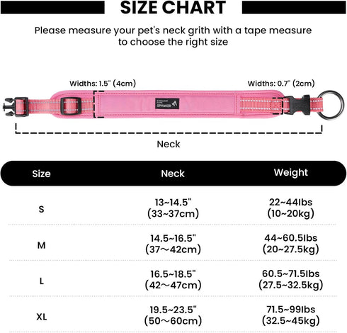 EXCELLENT ELITE SPANKER Classic Dog Collar PU Material Pet Collar with Buckle Adjustable for Small Medium Large Dogs Walking Training Black Red Bl...
