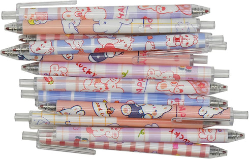 Maydahui 12PCS Rabbits Carrots Gel Pen Cute Cartoon Pens Retractable Printing Pen Black Ink for Students Office School Supply...