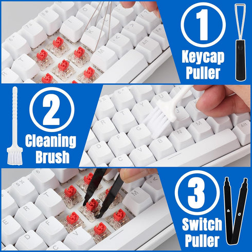 6 Pcs Keyboard Puller Set,Keyboard Remover Tools Kit Switch Puller Set Stainless Steel Keycap Remover Cleaner Tool Keycap Puller Kit with Keycap T...