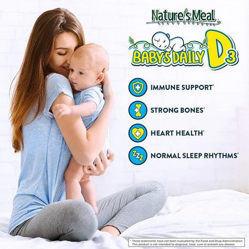 Nature's Meal - Vitamin D Drops for Infants, Baby Vitamin D Drops for Immune System, Heart Health, and Bone Health, Liquid Vitamin D with Vitamin ...