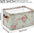 Floral Flower Rose Pattern Storage Bin Kids Women Foldable Compressible Organizer Storage Cube with Handle Storage Basket Box for Closet Shelves 1...