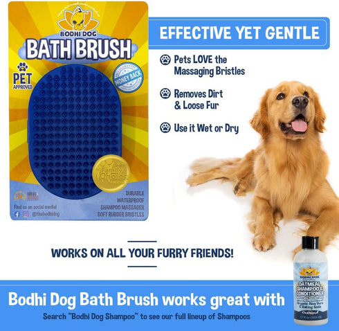 Bodhi Dog Shampoo Brush | Pet Shower & Bath Supplies for Cats & Dogs | Dog Grooming Bath Brush For Long & Short Hair Dog Scrubber | Professional Q...