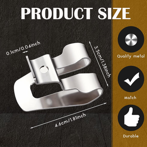 Replacement Belt Clip Hooks Stainless Steel Driver Belt Clip Drill Clip Hook Tool with Screws Power Tool Parts (8 Pieces)...