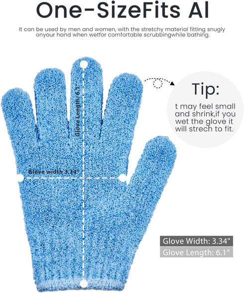 Exfoliating Gloves Skin Body Exfoliator Shower Gloves Bath Mitt Body Scrub Gloves for Dead Skin Removal Exfoliation Mitt- Scrubbing Accessories fo...