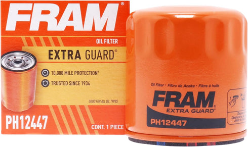 FRAM Extra Guard Spin-On Automotive Replacement Oil Filter, Designed for Conventional and Synthetic Oil Changes Lasting up to 10k Miles, PH12447 w...