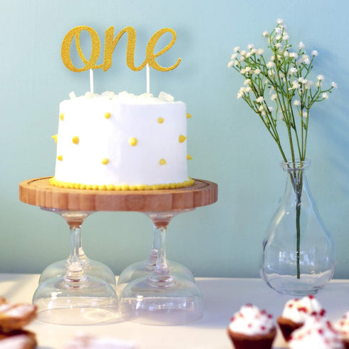 Gold 1st Birthday Topper, Double Sided Glitter, Number One Cake Topper Decoration, One Year Bday Party Decor for Girls and Boys, Couples And Marri...