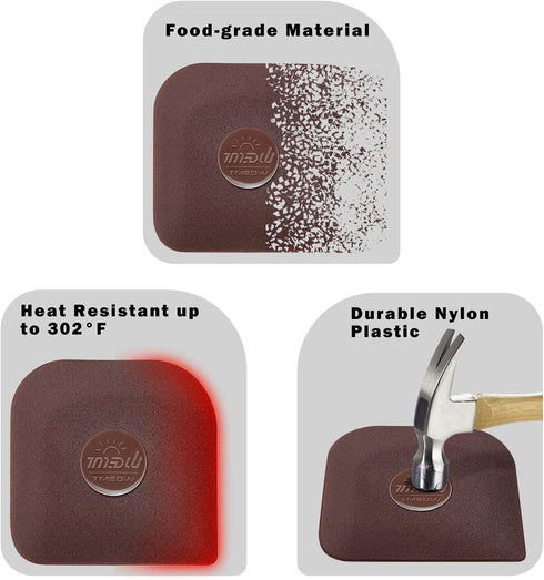 Pan Scraper, 5 Pcs Pot Scraper Plastic, Pot Scraper Non Scratch for Cast Iron, Pot and Pan Cleaning, Sturdy Scraper Kitchen Tool...