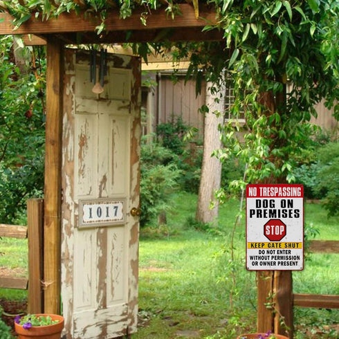 Beware Of Dog Signs For Fence No Trespassing Dog On Premises Sign For Garden Dogs Warning Signs For Property Funny Metal Tin Signs Dog In Yard Sig...