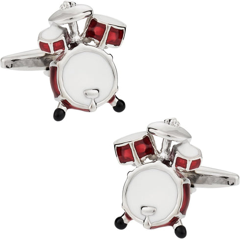 Drum Kit Drummer Cufflinks for Men Music Fans with Gift Box...