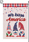 God Bless America Patriotic Garden Flag,4th of July Gnomes with US Star Garden Flag,Spring Summer Independence Day Double Sided Seasonal Burlap Ga...