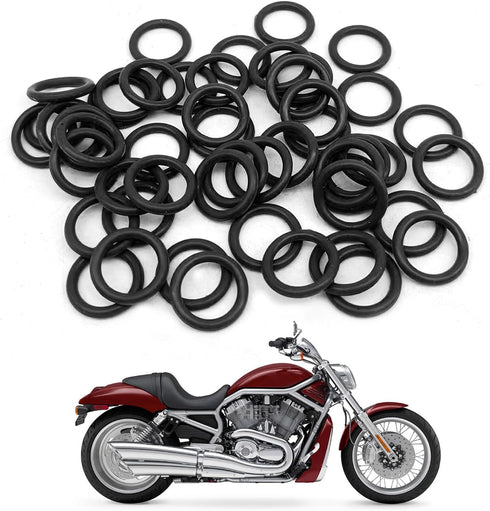 50Pcs 11105 O-Ring Oil Drain Plug, Motorcycle Drain Plug Rubber Transmission Drain Plug, Compatible with Harley Davidson - Black...