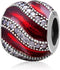 925 Sterling Silver Spacer Charm Anniversary Charm Birthday Charm Christmas Charm for Panodra Charms Bracelet (Red)...