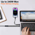 USB C Extension Cable(2Pack,0.4Ft), Short USB-C Male to Female Flexible Cable Support Thunderbolt 4/3,USB4, PD 240W,8K/4K Video,40Gbps for Externa...