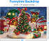 Funnytree 7x5FT Cartoon Christmas Village Photography Backdrop Winter Snow Pine Tree Background Xmas Fairy Tale Animated Kid Party Photo Booth Ban...