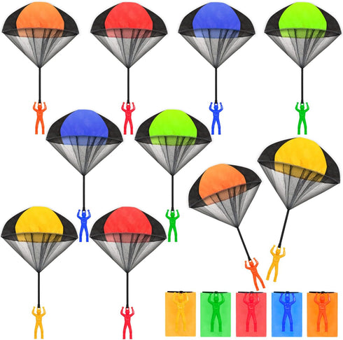 10 Pcs Parachute Toy,Tangle Free Throwing Parachute Toys,Outdoor Toss It Up Flying Toys for Kids,5 Colors...