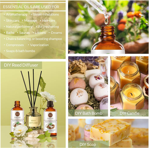 Coconut Essential Oil (100ML), 100% Pure Natural Organic Coconut Oil for Diffuser, Massage, Skin Care, Yoga...